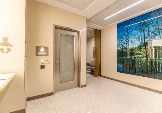 A photo of the door to the locking lactation room